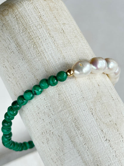 Malachite Pearl Bracelet