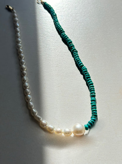 Turquoise and Pearl Necklace